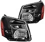 A&P Headlight Lamp Assembly Set Left Right for 2005-2009 Chevy Equinox, Black Housing, Amber Corner