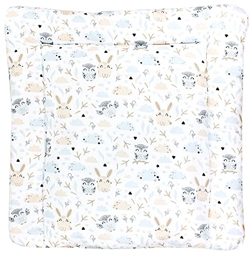 TupTam Colchón para Cambiador para Bebés Niños y Niñas, Conejo/Búho, 70 x 60 cm