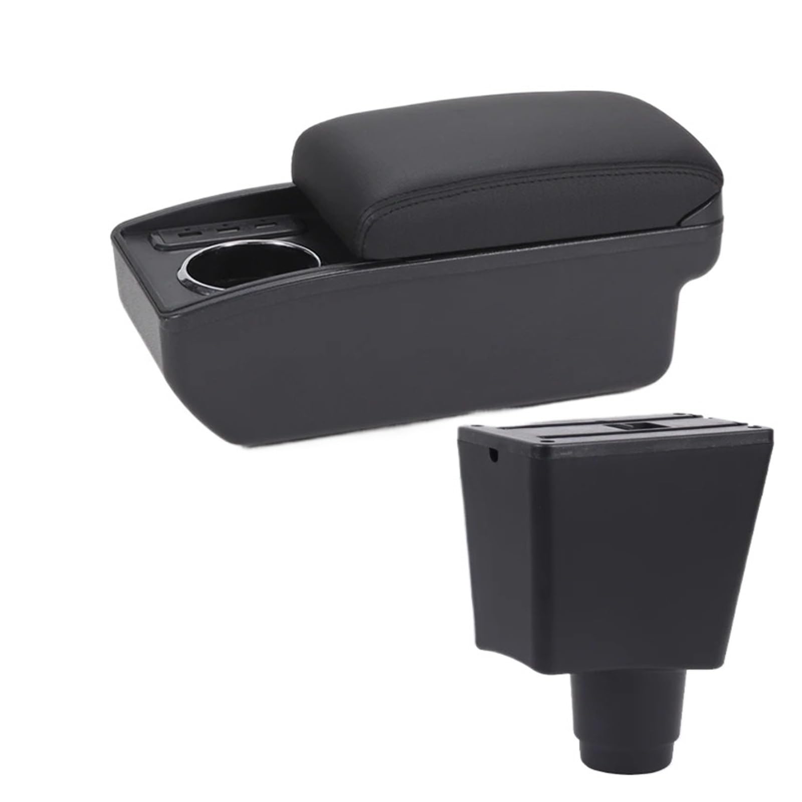Umdjju B2 Black Line 6Usb For Logan 2 Car Armrest Interior Retrofit Accessories Storage Box Car Centre Console Armrest Box(B2 Black Line 6Usb)