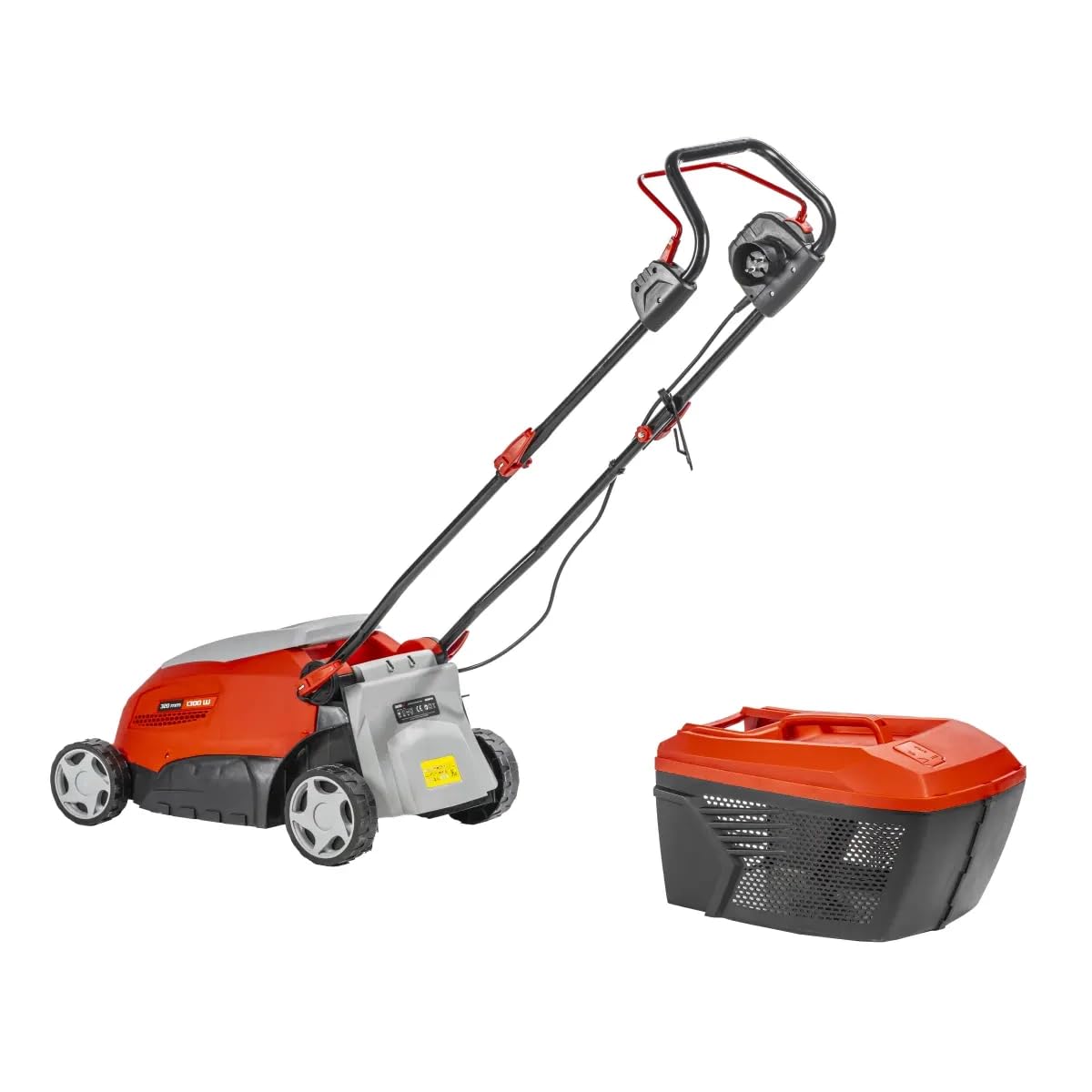 Tondeuse électrique Garden DEDRA DED8740, Largeur de Coupe 320 mm, Tous Types d'herbe, Sac collecteur 30 l, 1300 W, Coupe de 30 à 60 mm, Pliable, Poids 12 kg avec poignée Ergonomique