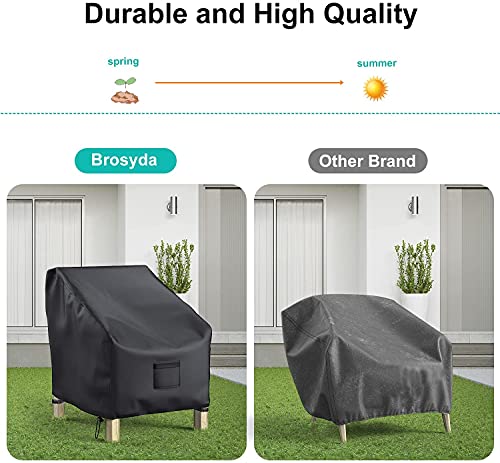 Image of 2 Pack Outdoor Patio Chair Covers Waterproof 37 inchWx40 inchDx30 inchH, Black