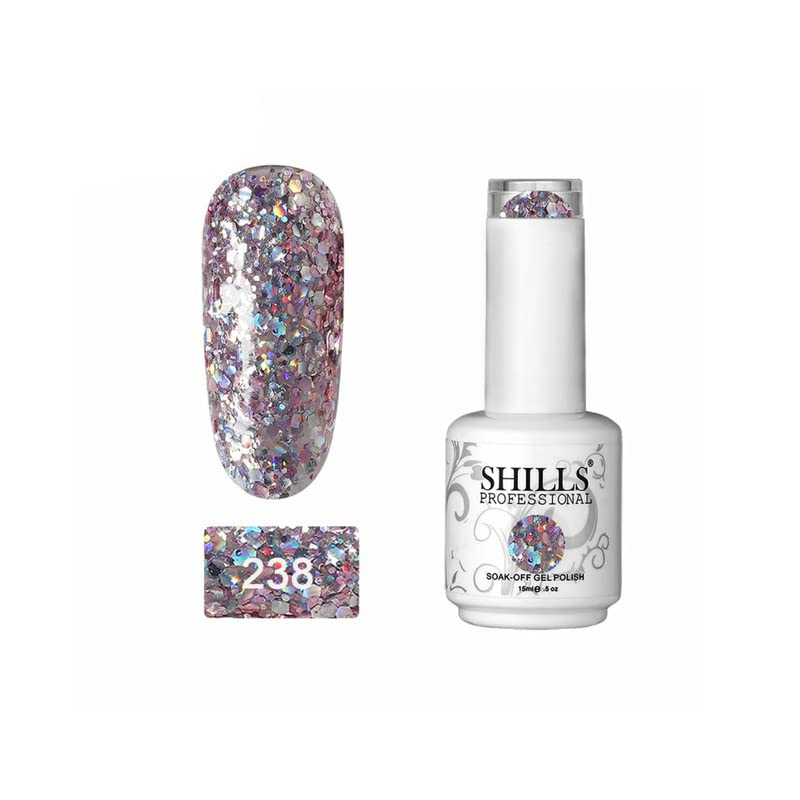 Image of SHILLS PROFESSIONAL UV /LED Soak Off Gel Polish (Gel Nail Polish) Nail Art Nail Polish Color Shade 238, Glossy Finish, 15ml