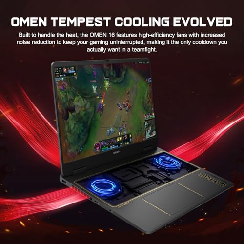 Image of HP OMEN Gaming Laptop, RTX 5070, League of Legends Limited Edition, 16 inch WQXGA IPS 240Hz, Core i7-14650HX, 32GB RAM, 1TB SSD, 4-Zone RGB Backlit KB, HyperX Audio, Win 11 Home, Black