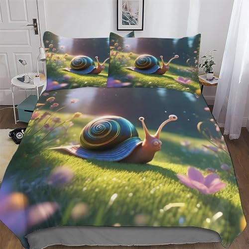 Parure de lit escargot en microfibre coton, l'excellence du confort double