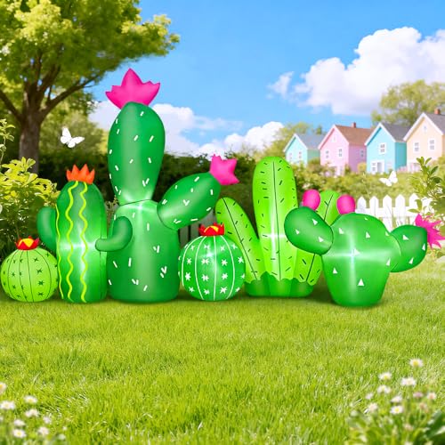 KOOY 7 FT Summer Inflatable Cactus Outdoor Decoration, Long Inflatable