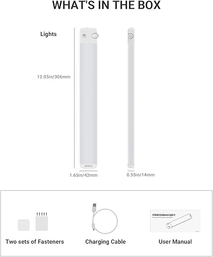 Miniatura 9 de Lyridz 80 luces LED con sensor de movimiento para debajo del gabinete, inalámbricas, sensor PIR ajustable de 0-90° para cocina, luces de armario