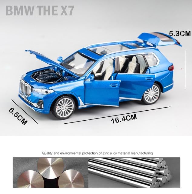 Image of B-M-W X7 1:32 Model Car with Box, Zinc Alloy Pull Back Toy car with Sound and Light for Kids Boy Girl Gift [Colors as Per Stock]