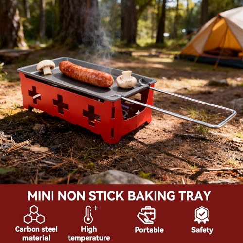 Raclette Grill, Portable Candlelight Cheese Raclette Non Stick Rotaster Baking Tray Stove Set Home Kitchen Grilling Tool - Image 6