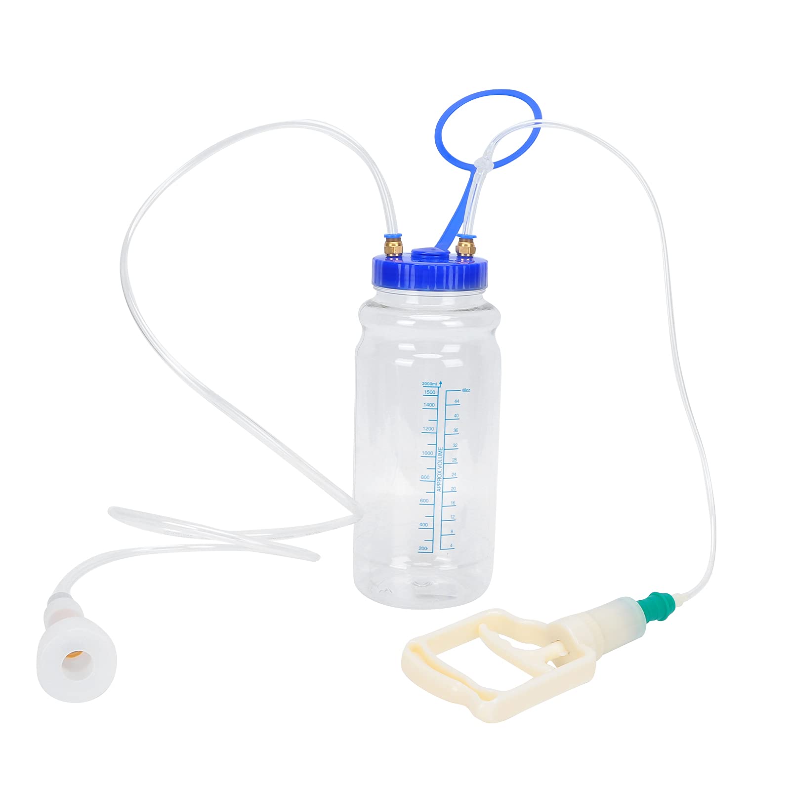 Manual Goat Milker, Vacuum Pump Has Strong Suction Power Goat Milking Machine Scales on the Bottle for Home for Daily for Family for Sheep(Single head)