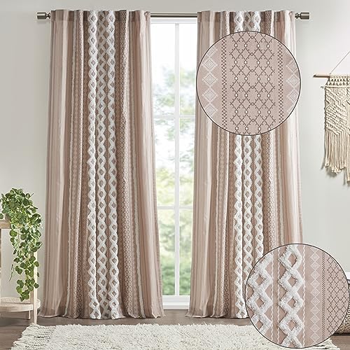INK+IVY Imani Cotton Geometric Print, Single Panel Window Curtain Texture, Mid-Century Look Easy to Hang - Image 4