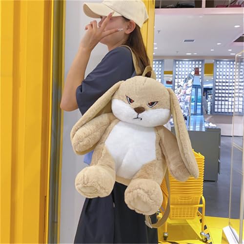 Generic Cute Plush Animal, Rabbit Backpack with Adjustable Straps Khaki, Fuzzy Backpack Purse Funny Rabbit Backpack Bunny Plush Backpack, 40*30*15cm, White3