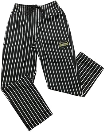 FSE 373-TG-CHP202CHM Chef Pants, Relaxed Fit, Medium, Chalk Stripe