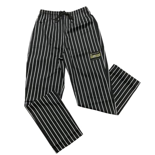 A-to-Z Supply CHP202CHL Chef Regalia Relaxed Fit Chef Pants, Large, 65/35 Poly/Cotton, Chalk Stripe