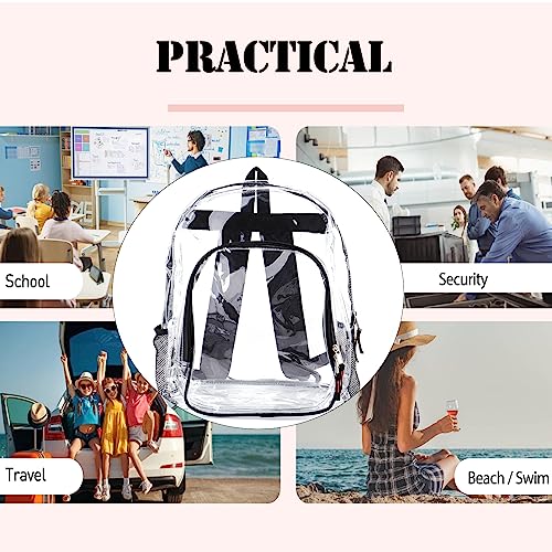 Image of JOMPARO 24 Pack Bulk Clear Backpacks PVC Clear Bookbags See Through Backpack for Kids for School