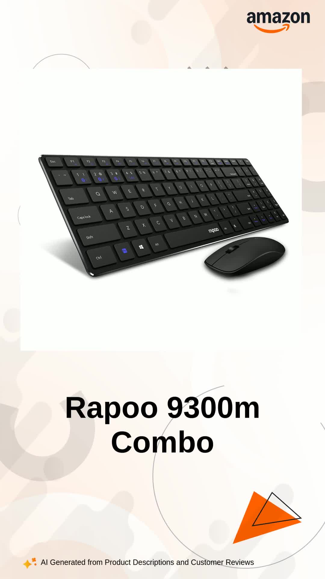 Rapoo 9300m Multi-Device Bluetooth + 2.4Ghz Wireless Keyboard & Mouse