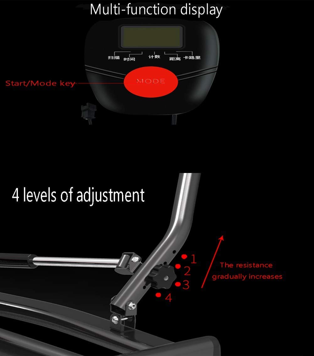 Vogatori per Uso Domestico, Vogatore Idraulico Panca per Vogatore da Interno Attrezzatura per Il Fitness Addominale, 4 Livelli di Regolazione della Resistenza, Display LCD, carico