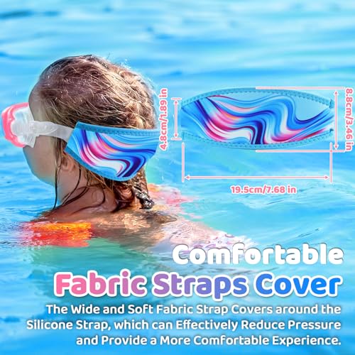image for Vvinca Kids Swim Goggles with Nose Cover, Fabric Strap Swimming Goggle