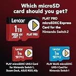 Lexar Jouer PRO 1TB microSD Carte Express, Full-HD & 4K Vidéo, jusqu'à 900MB/s Lire, jusqu'à 600MB/s Écrire, pour Nintendo-Switch, les appareils de jeux portables de pont à vapeur (LMSXPS0001T-BNNNU) | Jusqu'à 900/600mb par S Lire et écrire, UHS-I U3/class 10, IPX7 Eau, S
