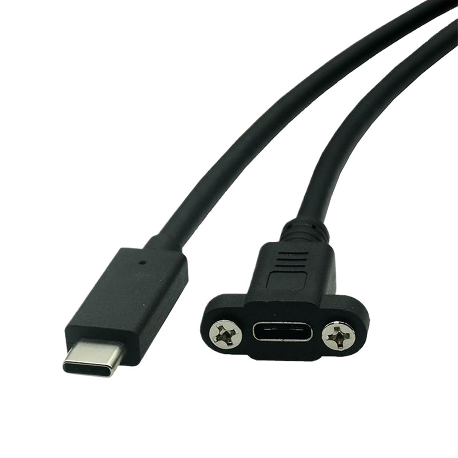 Przedłużacz USB typu C Kabel do transmisji danych USB 3.1 USB-C Złącze przedłużacza męskiego do żeńskiego z ekranowanym panelem śrubowym(1 m, USB 3.1 Type-c)