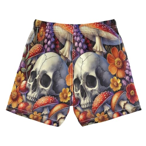 Skull Flower Mushroom Boys Swim Trunks Quick Dry Toddler Swimsuit Boy Swimwear Bathing Suits Board Shorts XL2