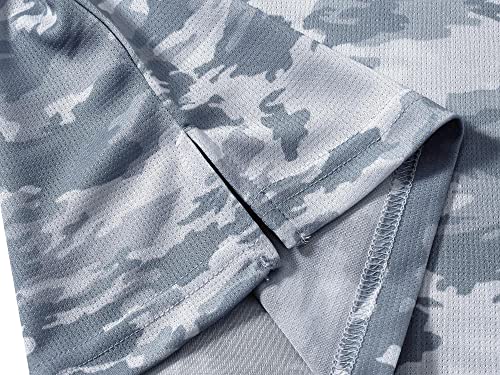 Mofiz Men's Dry Fit Golf Polo Shirts Outdoor Sports Hiking Workout Military Tee Grey Camo Size Xl #TOP5