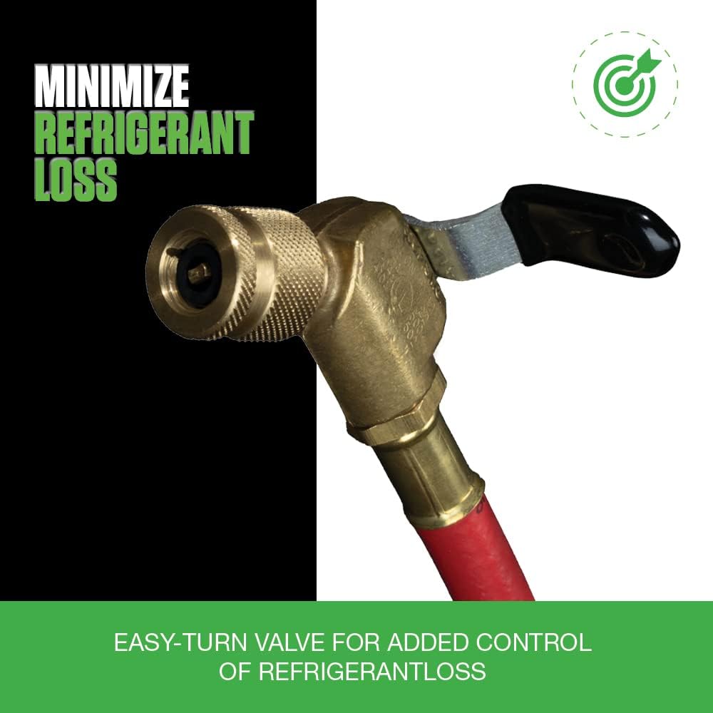 Hilmor 1935924 60" Hose with Ball Valve End, Rated for 800 PSI, Compatible with High-Pressure Refrigerants, HVAC Equipment (Pack of 3)