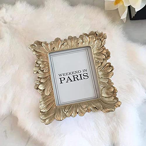 Cisoo Vintage 4X4 Square Picture Frame Small Antique Photo Frame Table Top Display And Wall Hanging, Retro Home Decor, Ornate Photo Gallery Art (Pale Gold) #TOP4