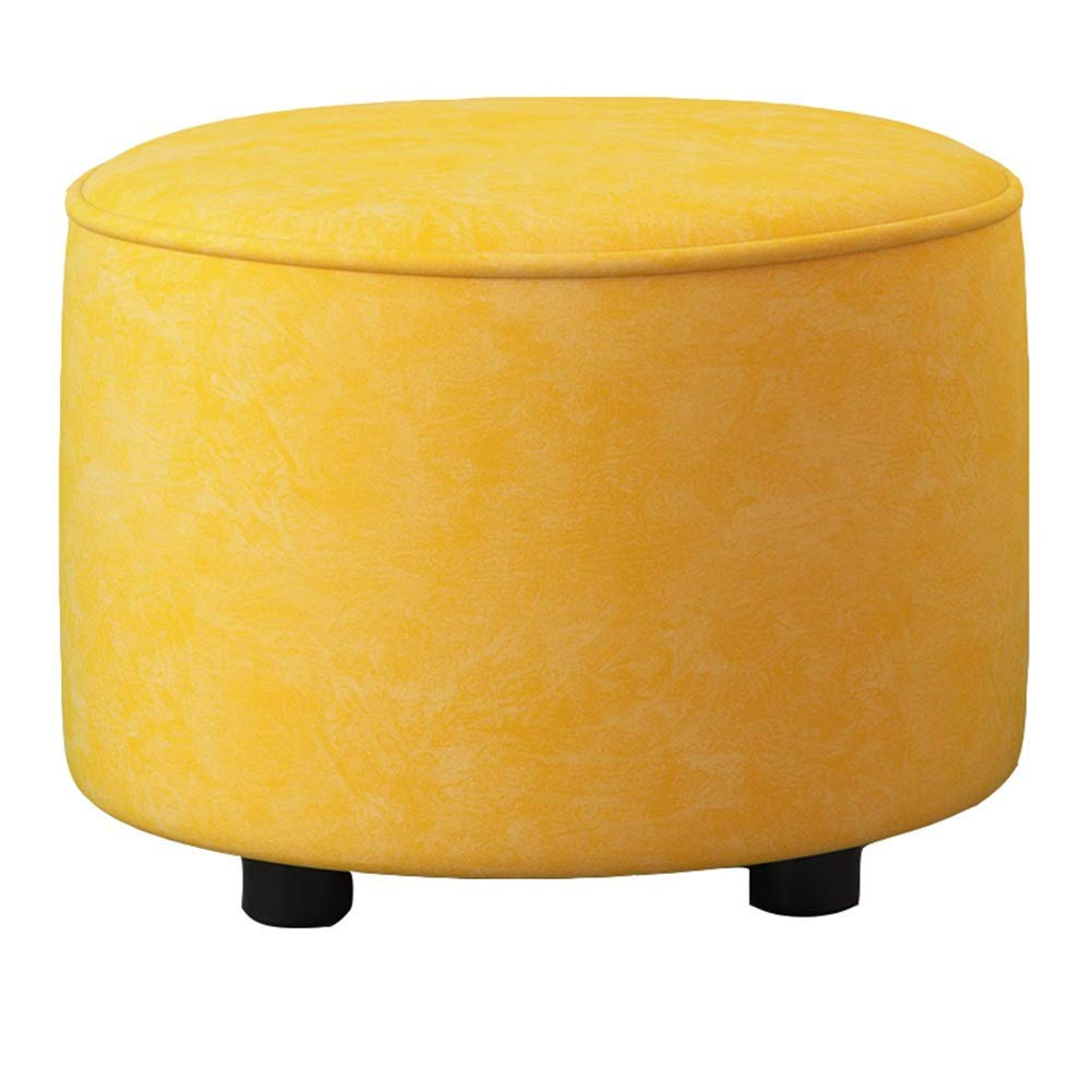 Tabouret ottoman créatif en tissu jaune de salon DASHADAO