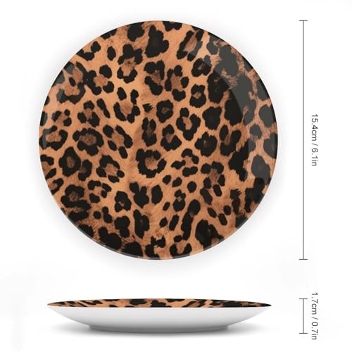 Plato decorativo estilo chino patrón leopardo 6 pulg miniatura 2