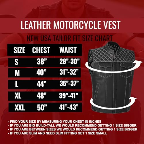 Jackets 4 Bikes SOA Genuine Buffalo Leather Vest