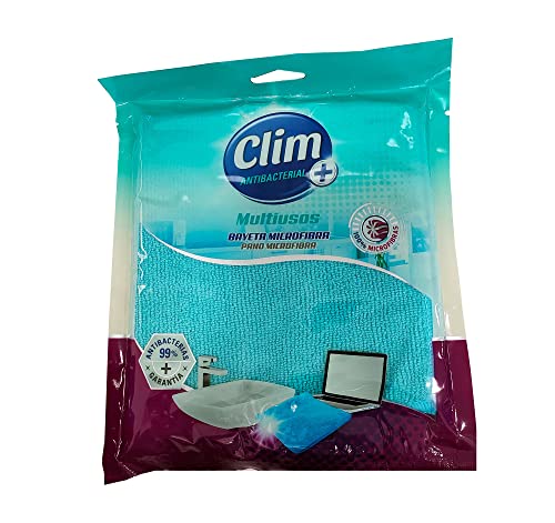 Clim Antibacterial. 8 Bayetas multiusos 100% microfibra con tratamiento antibacterias y limón Cover