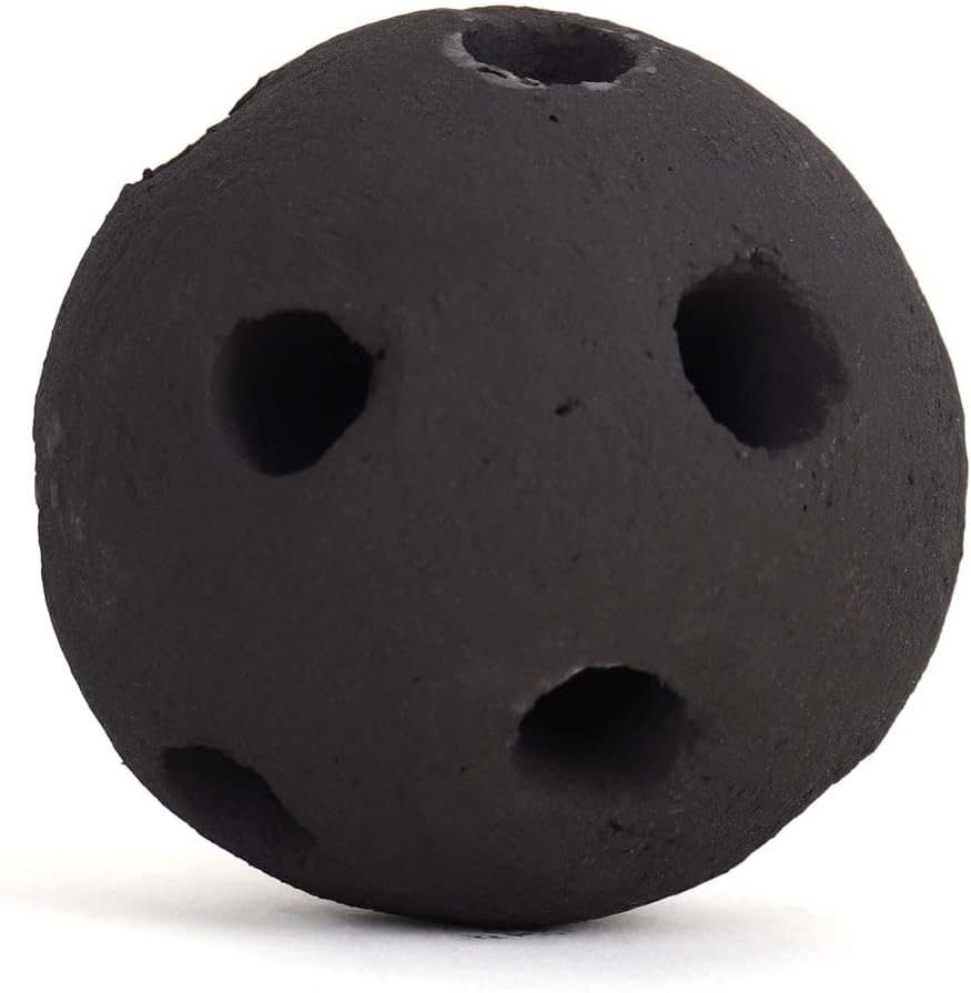 Ceramic Fire Balls - Hollow 3" Lava Rock for Fire Pits - Propane & Gas Fire Pits and Fireplace - Ceramic Spheres for Outdoor and Indoor Use - Natural Lava Stones (15 Pack, Black)