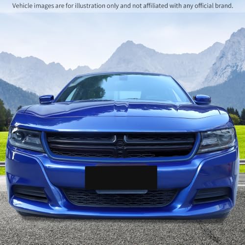 Image of Voodonala for Charger Front Grille Inserts Trim for 2015-2023 Dodge Charger, Radiator Grill Cover Protector, ABS Blue Exterior Accessories, 2PCS