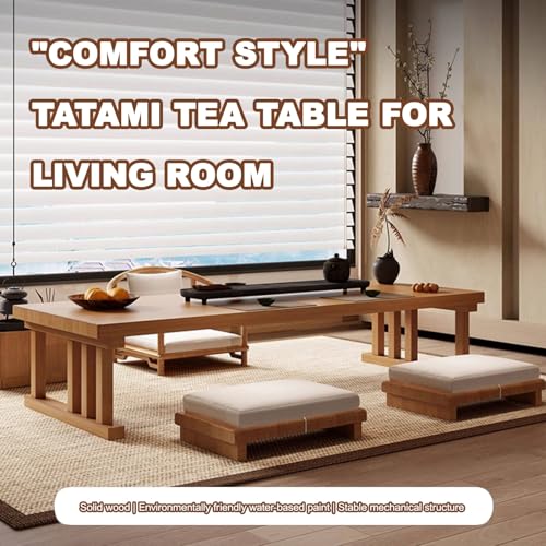 Table basse japonaise en bois massif pour optimiser les petits salons - 4