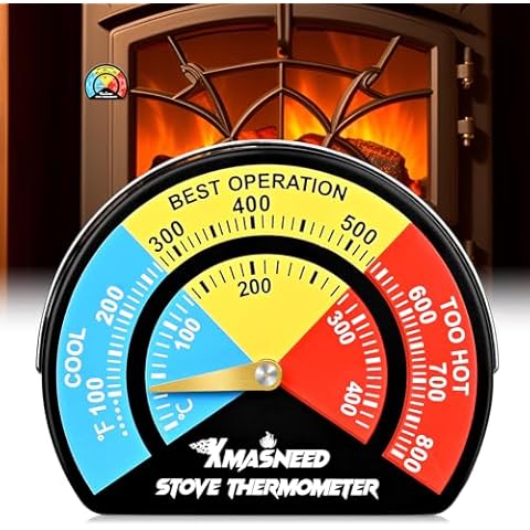 Large Magnetic Stove Thermometer for Log Burners Cover