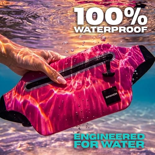 Image of Drench Waterproof Fanny Pack & Floating Phone Pouch | IPX8 Submersible Waist Pack Dry Bag for Beach, Pool, Cruise Travel, Girls Trips, Snorkeling, Kayaking & Water Sports | Pink