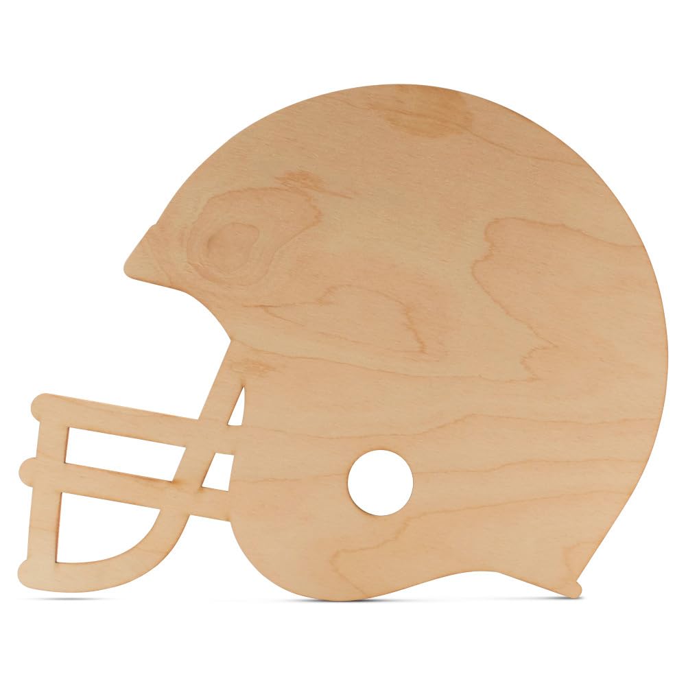 Wood Football Helmet Cutouts 12-inch, Pack of 5 Football Crafts to Paint, Helmet Centerpiece for Party Décor, by Woodpeckers