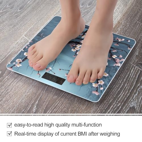 Balanza digital de baño Cherry Blossom precisa vidrio templado miniatura 5