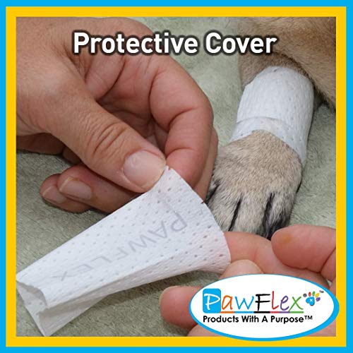 Image of PawFlex Protective Sleeve Tubular Cover - Bandages - for Dogs Cats and Other Pets First Aid Wound Care Comfortable Non-Adhesive Breathable & Water Resistant 18 Strips (yields 36-54 Covers)-(XX-Small)