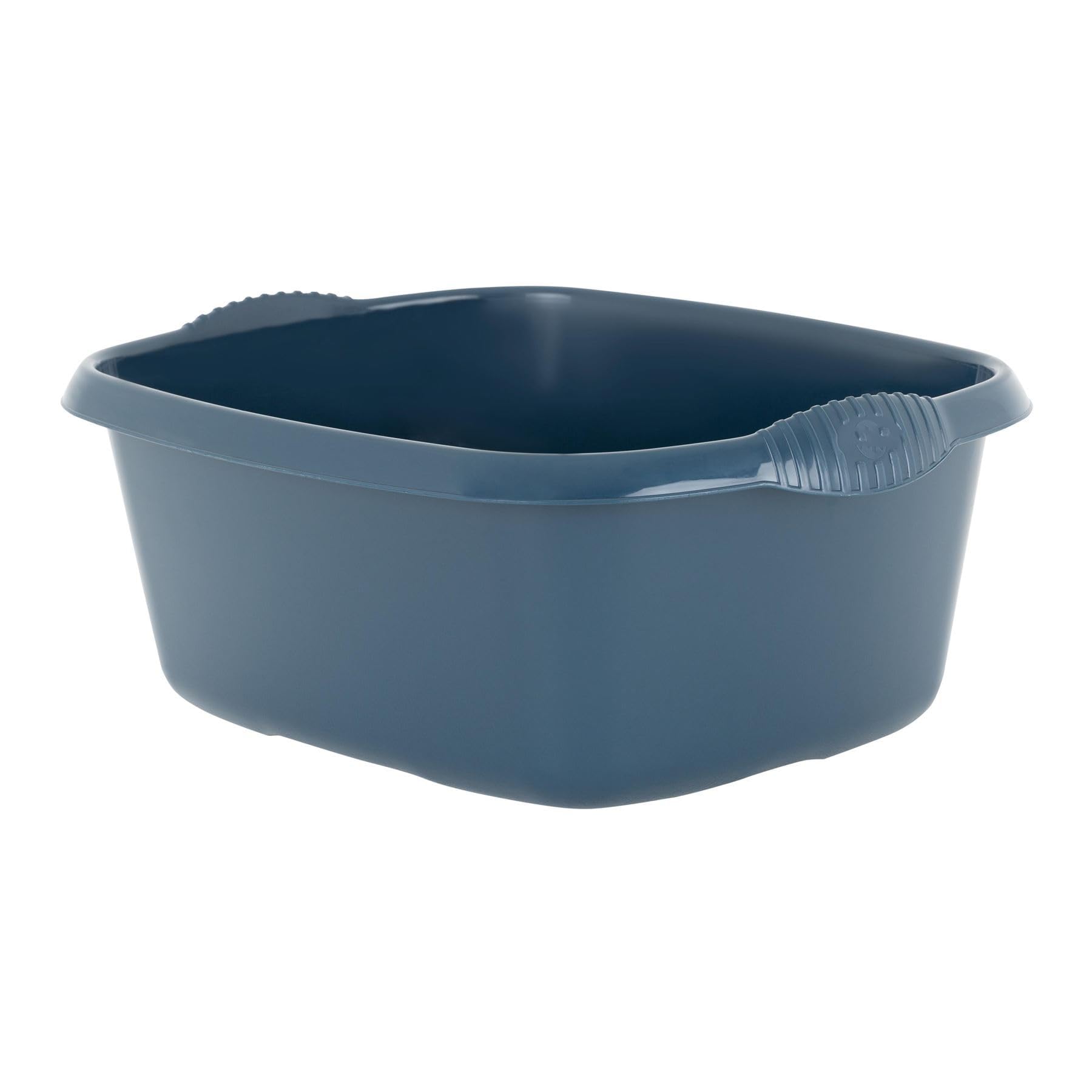 Plastic Washing up Bowl 39cm Rectangular Basin Bowls with Moulded Handles Navy Multi-Purpose Kitchen Vegetable Washing Bowls Sink Tidy Organizers