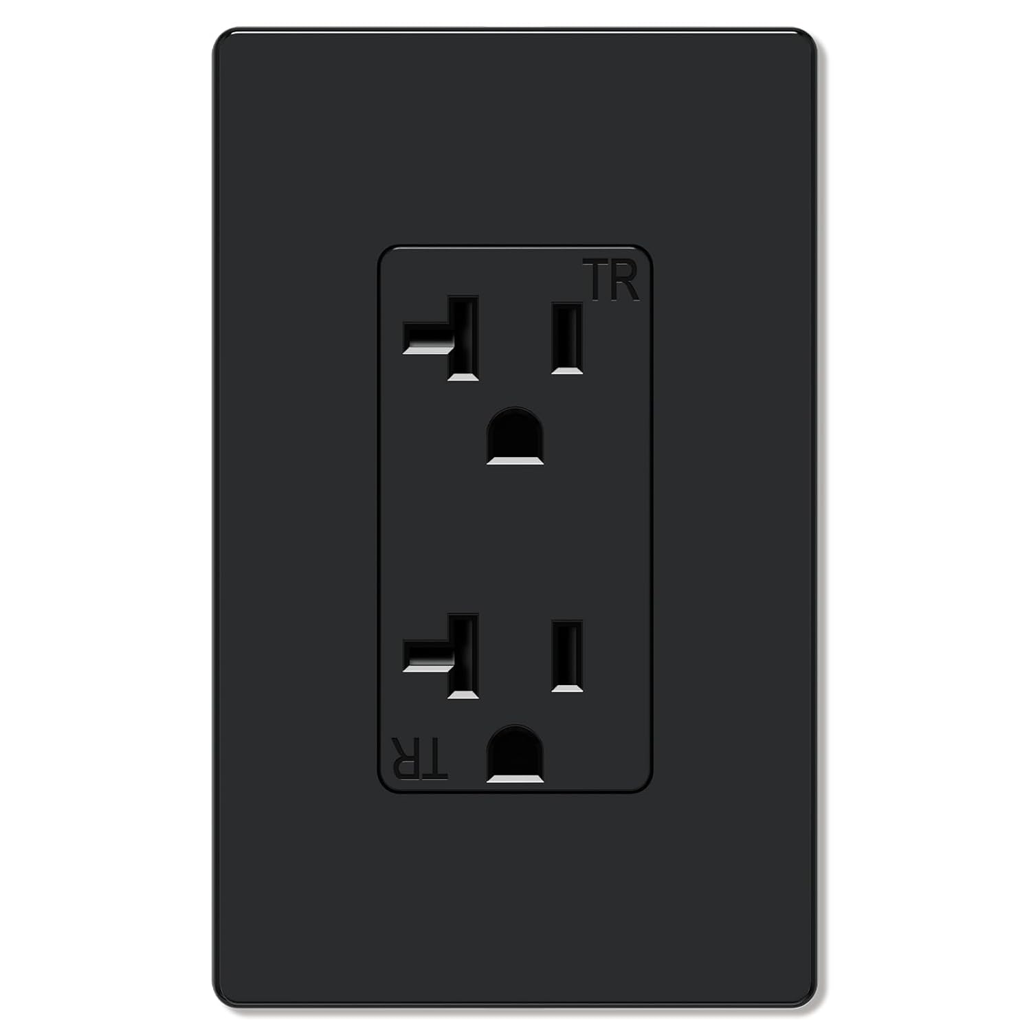WEBANG Decorator Receptacle Outlet, Screwless Wall Plate Included, 20-Amp 125V Tamper Resistant Wall Outlet, 2-Pole, 3-Wire Self-grounding, ETL Listed, 10 Pack, Glossy Black Visit The WEBANG Store
