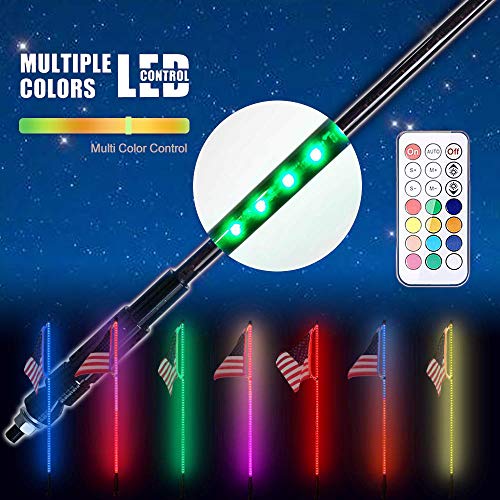 AL4X4 4FT LED Whip Lights Dream Wrapped Dancing Whips Remote Controlled for Polaris