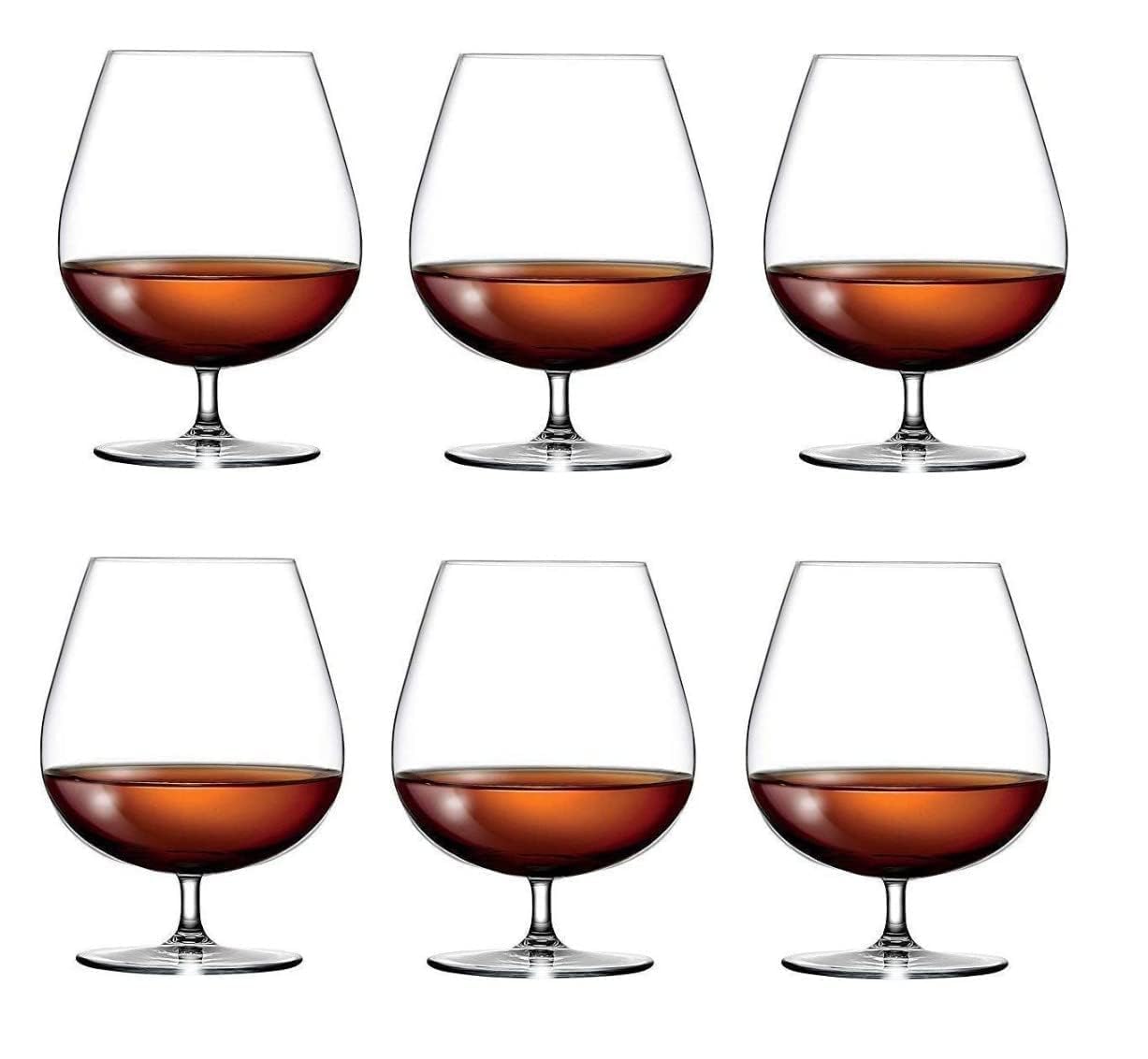 JIYAN FASHIONS | Italian Premium Classic Crystal Brandy Glass Set of 2, 170 ML Balloon Glass Non-Lead Ideal for Red & White Wine, Classic Beer, Scotch, Whiskey Ultra-Thin Small 4