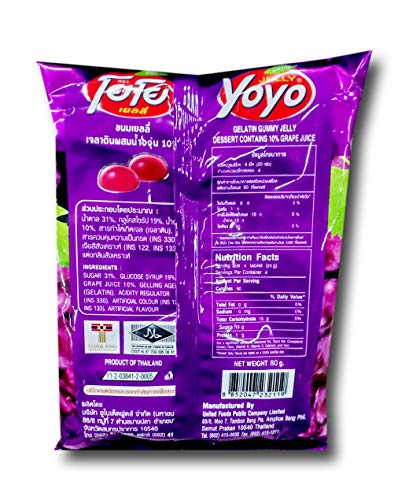 YOYO Gelatin Gummy Jelly Desert Grape Flavor Size 80 Grams