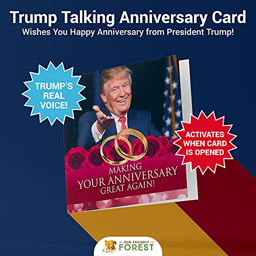 Talking Trump Anniversary Card – Says Happy Anniversary In Donald Trump's Real Voice - Give Someone A Personal Anniversary Greeting From The President Of The United States - Includes Envelope #TOP1