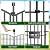 10 Panels Decorative Garden Fence with Gate - 32 in (H) x 23.6 ft (L) No Dig Dog Fence Outdoor for Yard, Rustproof Tall Garden Fencecing Panels, Animal Barrier Suitable for Yard Border, Patio