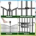 Decorative Garden Fence with Gate, 5 Panels - 32 in (H) x 11.8 ft (L) No Dig Dog Fence Outdoor for Yard, Rustproof Tall Garden Fencecing Panels, Animal Barrier Suitable for Yard Border, Patio