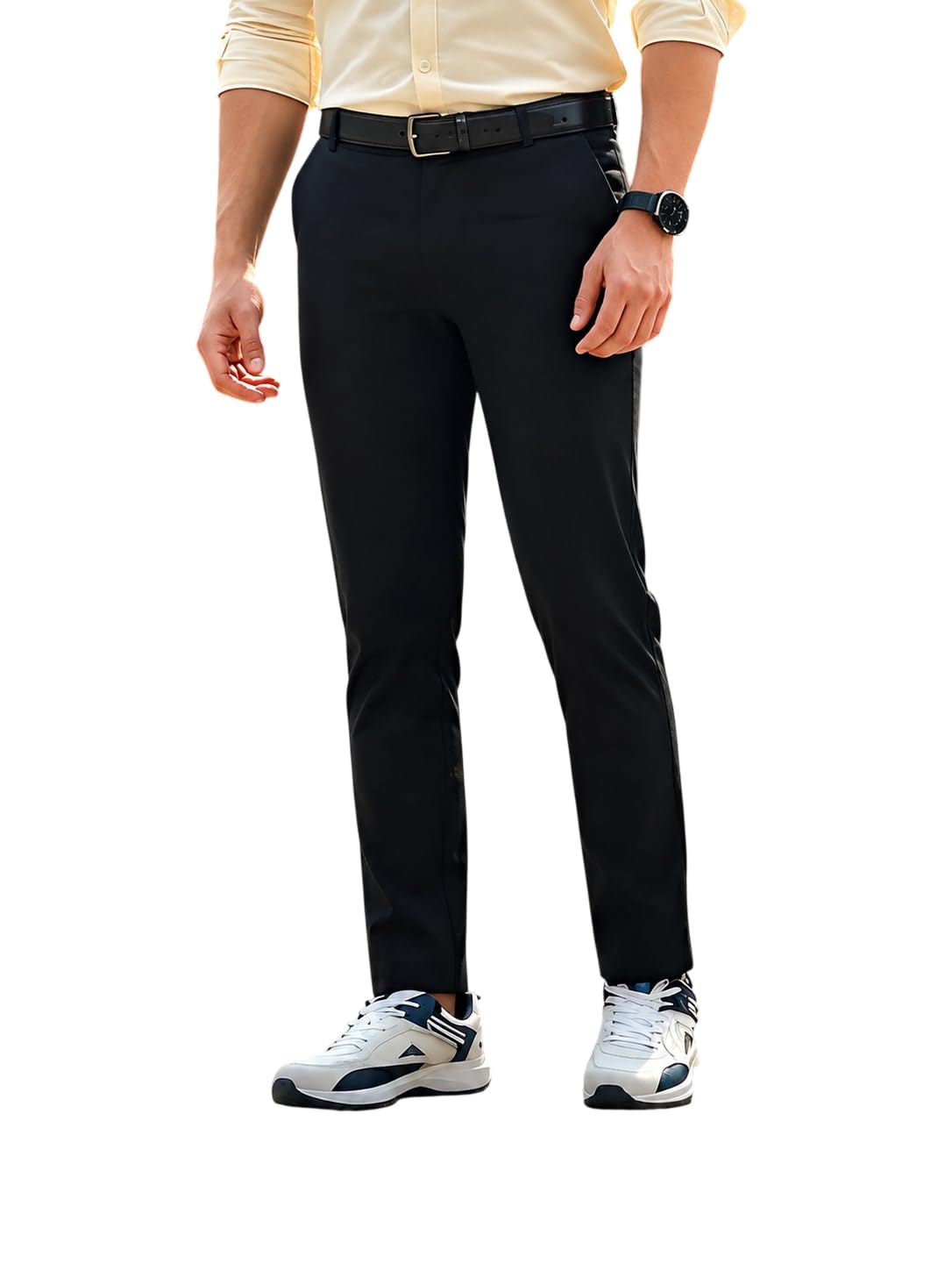 Flat Front Smart Casual & Business Trousers with Slant Pockets-image-44