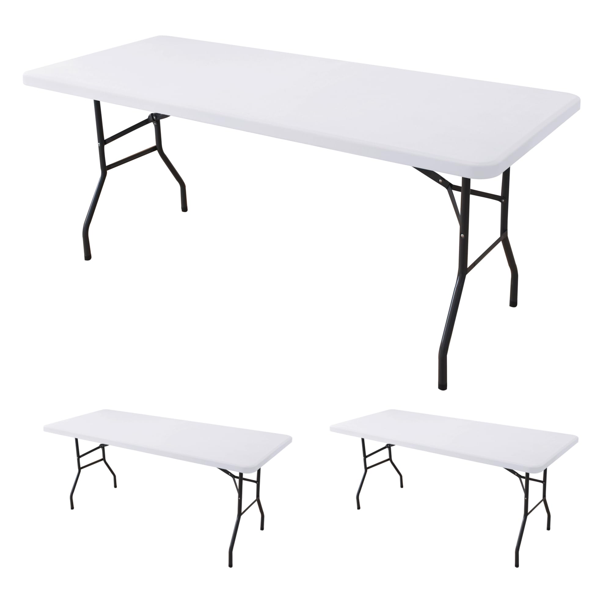 Photo 1 of Enjoyidea Fitted Tablecloth for 6 Foot Rectangle Tables - White
