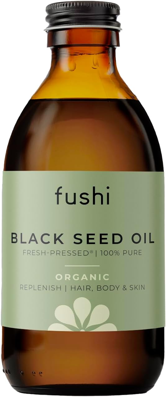 Fushi Black Seed Oil 250ml | Organic Virgin Fresh-Pressed Black Seed Oil | Improves the Condition of Hair, Skin, and Nails | Best for Dry Skin, Inner Health & Flaky Skin